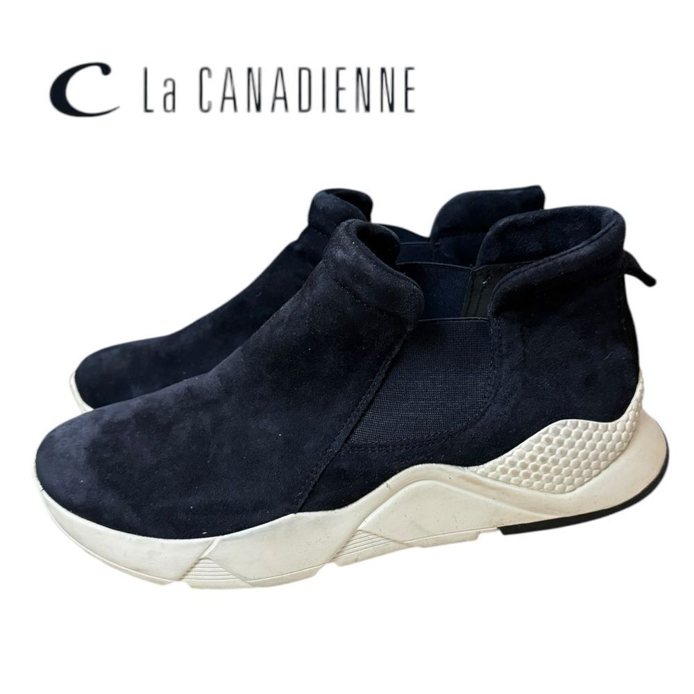 La Canadienne Blue Suede Leather Pull-on Women's Sneakers 41